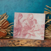 エジプトへのフライト(紙の赤いチョーク) フォトプラーク (側面)