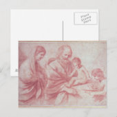 エジプトへのフライト(紙の赤いチョーク) ポストカード (正面/裏面)