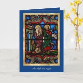 エジプトへの宗教的ステンドグラス飛行 カード (黄色い花)