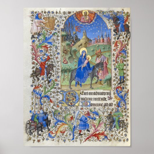 エジプトへの神聖な家族飛行中世の原稿 ポスター (正面)