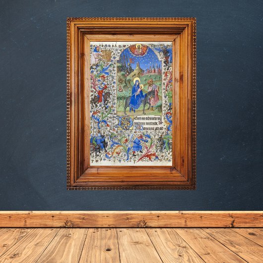 エジプトへの神聖な家族飛行中世の原稿 ポスター