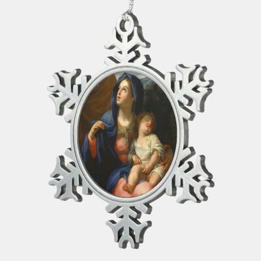 エジプトへの飛行の残り スノーフレークピューターオーナメント (右)