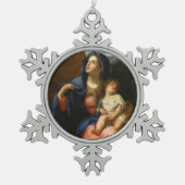 エジプトへの飛行の残り スノーフレークピューターオーナメント (正面)