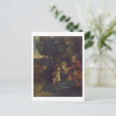 エジプトへの飛行中の休憩, c.1510-12 (油 ポストカード (スタンド正面)