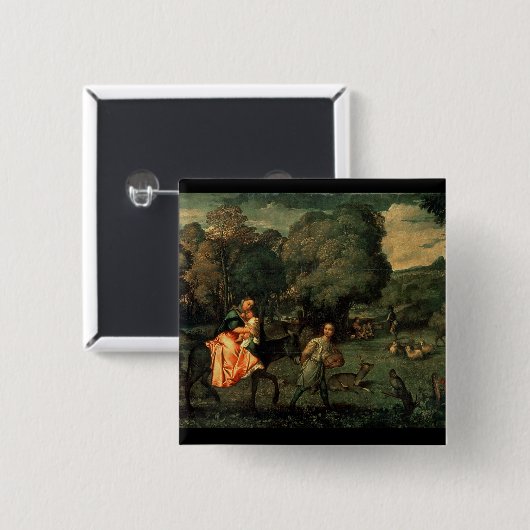 エジプトへの飛行、16世紀 缶バッジ (正面&裏面)