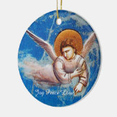エジプトへのBLUE.FLIGHTの飛んでいるなクリスマスの天使 セラミックオーナメント (左)