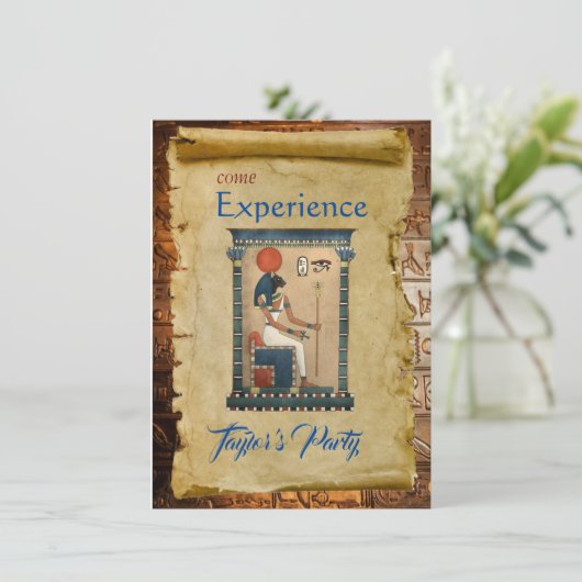 エジプトをテーマにしたパーティの招待状フラットカード (スタンド正面)
