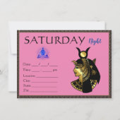 エジプトをテーマにしたパーティの招待状フラットカード (裏面)