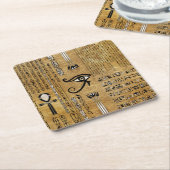 エジプトアイオブホルス-ワジェットオーナメント スクエアペーパーコースター (アングル)