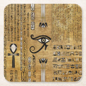 エジプトアイオブホルス-ワジェットオーナメント スクエアペーパーコースター (正面)