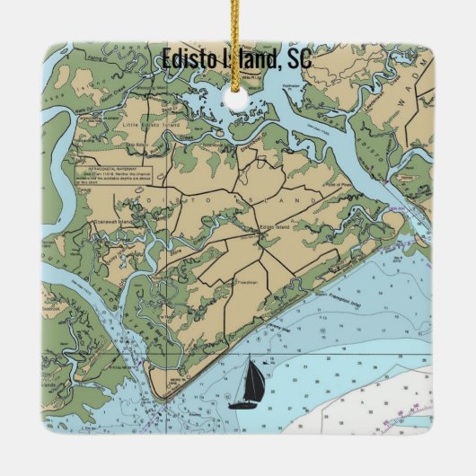 エジプトアイランドサウスカロライナ セラミックオーナメント (裏面)