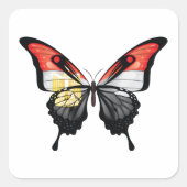 エジプトアゲハチョウバタフライ国旗のシール スクエアシール (正面)