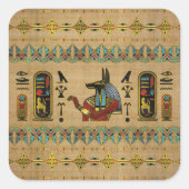 エジプトアヌビスオーナメントオンパピルス スクエアシール (正面)