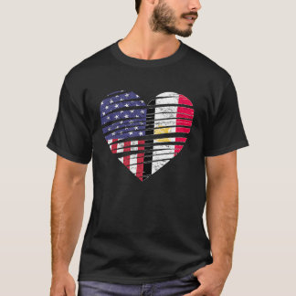 エジプトアメリカングロウンハートUSAパトリオット伝統モ Tシャツ