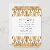 エジプトアールデコ金ゴールド誕生会 招待状 (正面)