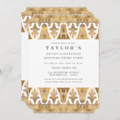 エジプトアールデコ金ゴールド誕生会 招待状 (正面/裏面)