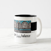 エジプトインスパイアターコイズと銀アーチ ツートーンマグカップ (正面右)