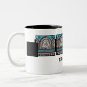 エジプトインスパイアターコイズと銀アーチ ツートーンマグカップ (左)