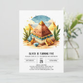 エジプトオンラインパステルピラミッド誕生日 招待状 (スタンド正面)