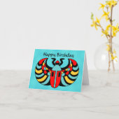 エジプトカラフルス鮮やかスカラブカブト誕生日 カード (黄色い花)