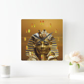 エジプトキングトゥト スクエア壁時計 (ホーム)