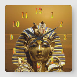 エジプトキングトゥト スクエア壁時計