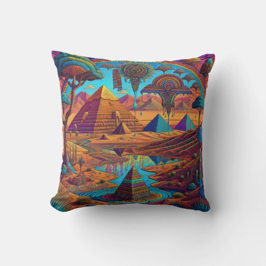 エジプトサイケデリックの風景 クッション (正面)