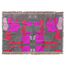 エジプトサイケデリックコラージュ：明るい赤紫色赤灰色