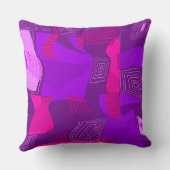 エジプトサイケデリックコラージュ – 紫明るい赤紫色 クッション (裏面)