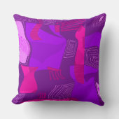 エジプトサイケデリックコラージュ – 紫明るい赤紫色 クッション (正面)