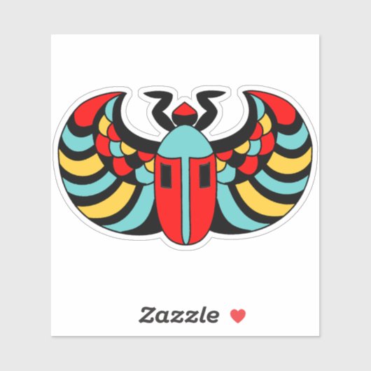 エジプトスカラブカブトムシ明るい色 シール (シート)