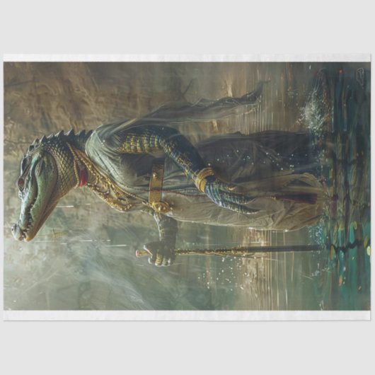 エジプトスタイルアリゲーターデコページ 薄葉紙 (正面)