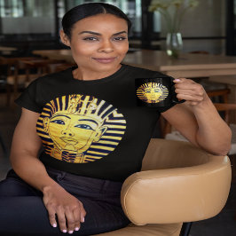 エジプトスタイルブラック&金ゴールドファラオ Tシャツ