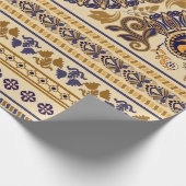 エジプトストライプののシームレスな模様カラフルフローラ ラッピングペーパー (角)