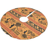 エジプトストライプのの部族ヴィンテージモチーフ。 ブラッシュドポリエステルツリースカート (アングル)