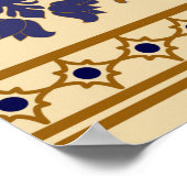 エジプトストライプのシームレスパターン。カラフルフローラ ポスター (角)