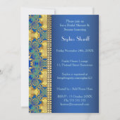 エジプトデコブルー金ゴールドサンブライダルシャワー 招待状 (裏面)