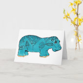 エジプトハッピーヒッポ カード (黄色い花)