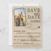 エジプトパスポート結婚式セージグリーン Save the Date セーブザデート (裏面)
