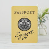 エジプトパスポート ウェディング インビテーション 黄色 (スタンド正面)