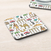 エジプトパターンの色の記号 コースター (左側)