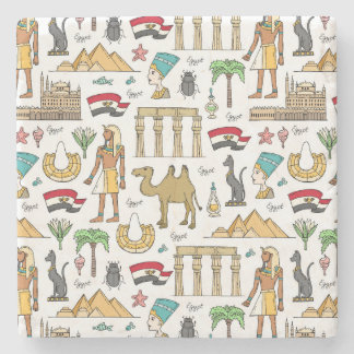 エジプトパターンの色の記号 ストーンコースター