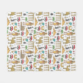 エジプトパターンの色の記号 フリースブランケット (正面(横))