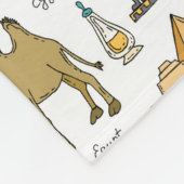 エジプトパターンの色の記号 フリースブランケット (角)