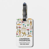 エジプトパターンの色の記号 ラゲッジタグ (裏面縦)