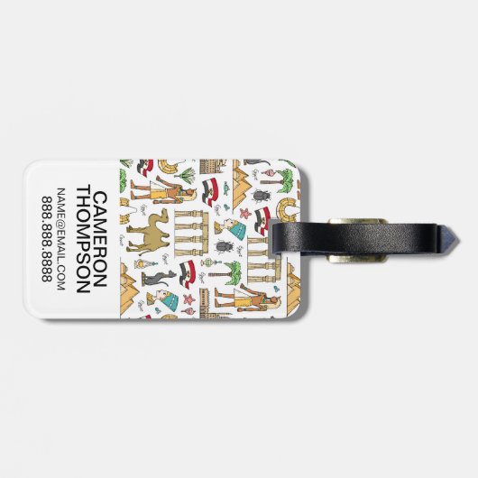 エジプトパターンの色の記号 ラゲッジタグ (裏面横)