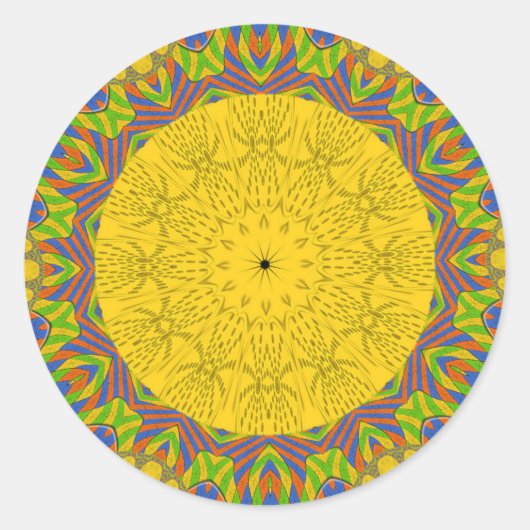 エジプトパターンアートプリント ラウンドシール (正面)