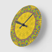 エジプトパターンアートプリント ラウンド壁時計 (傾斜)