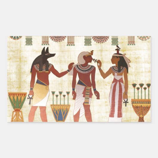 エジプトファロアデザインのステッカーセット 長方形シール (正面)