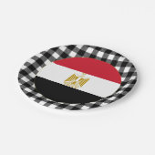 エジプトプレート、バッファロー・プレイド&エジプト国旗 ペーパープレート (アングル)